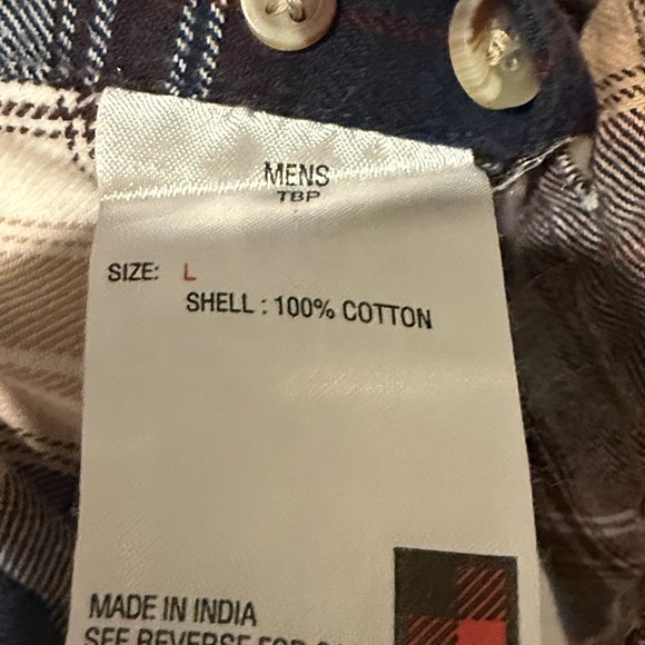 Men’s Woolrich Flannel Button Down Shirt Long Sleeve Size Large Brown Cream EUC - Picture 5 of 8